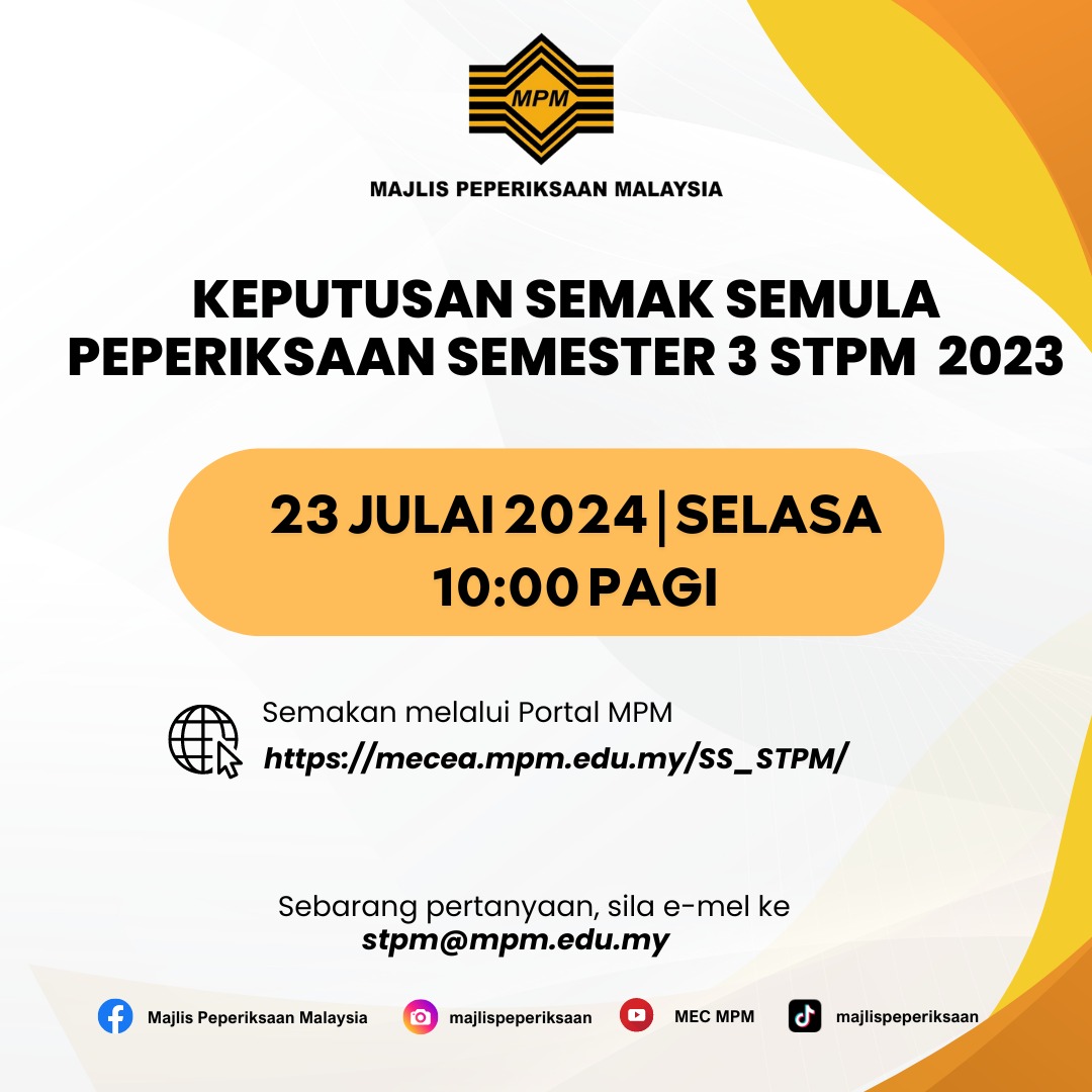 Keputusan Semak Semula STPM S3
