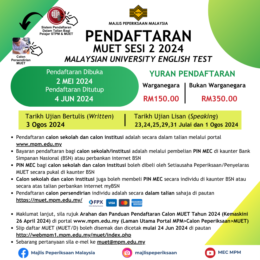 daftar muet s2 2024
