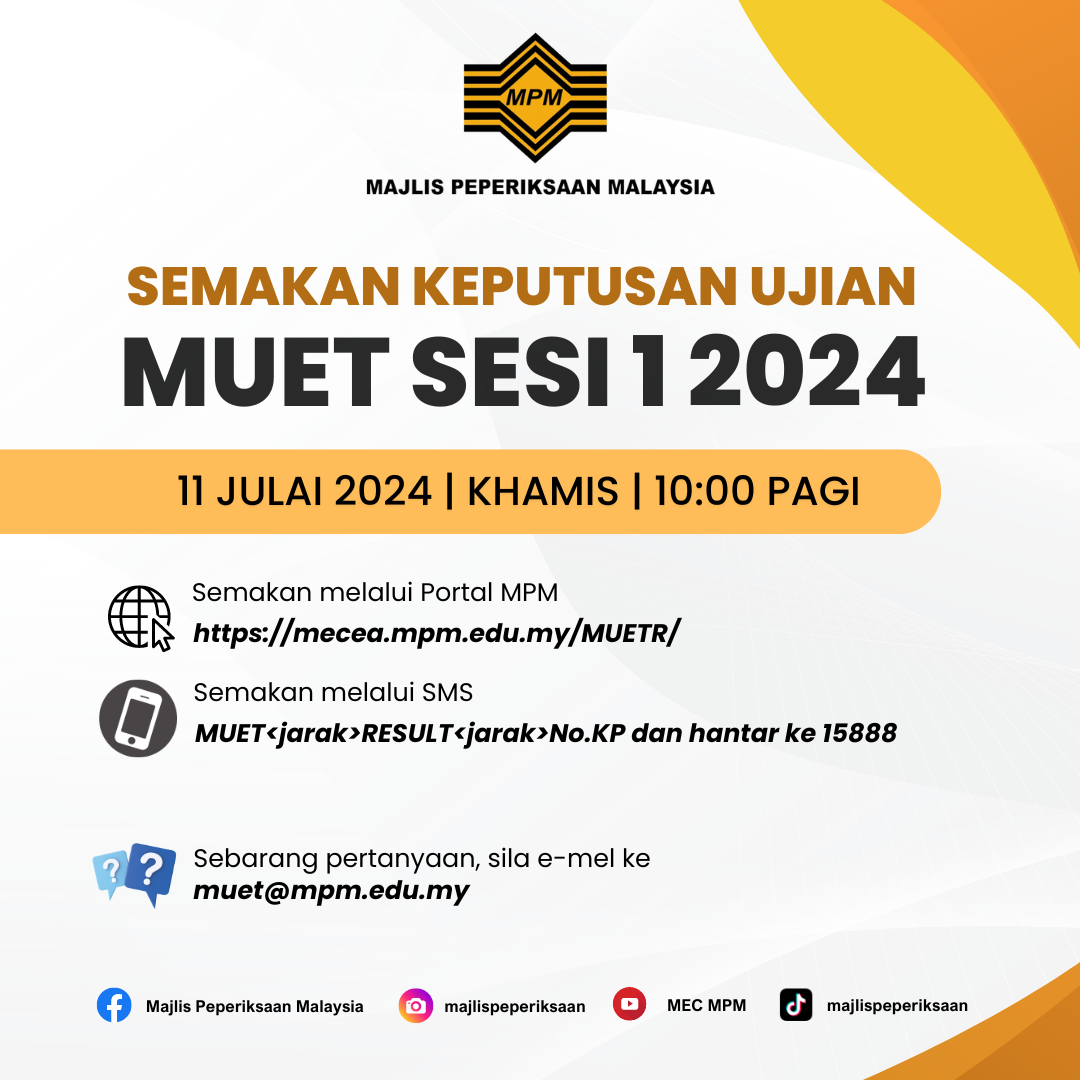 Keputusan Ujian MUET Sesi 1 2024