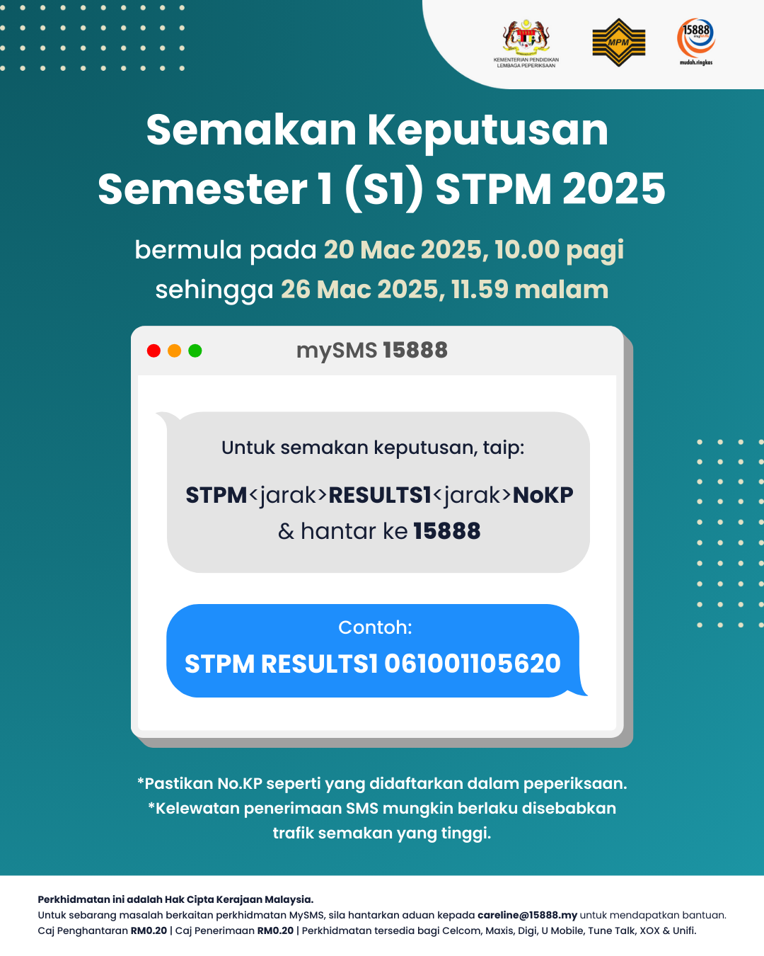Semakan Keputusan Semester 1 (S1) STPM 2025