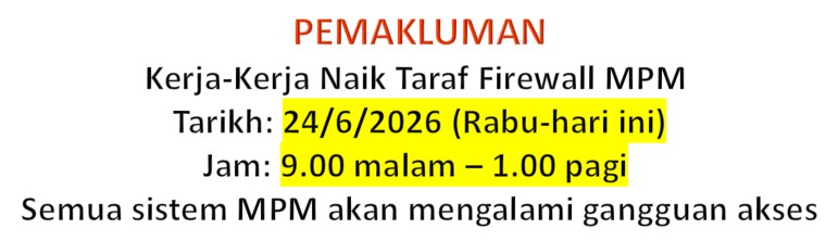 Kerja-Kerja Naik Taraf Firewall MPM